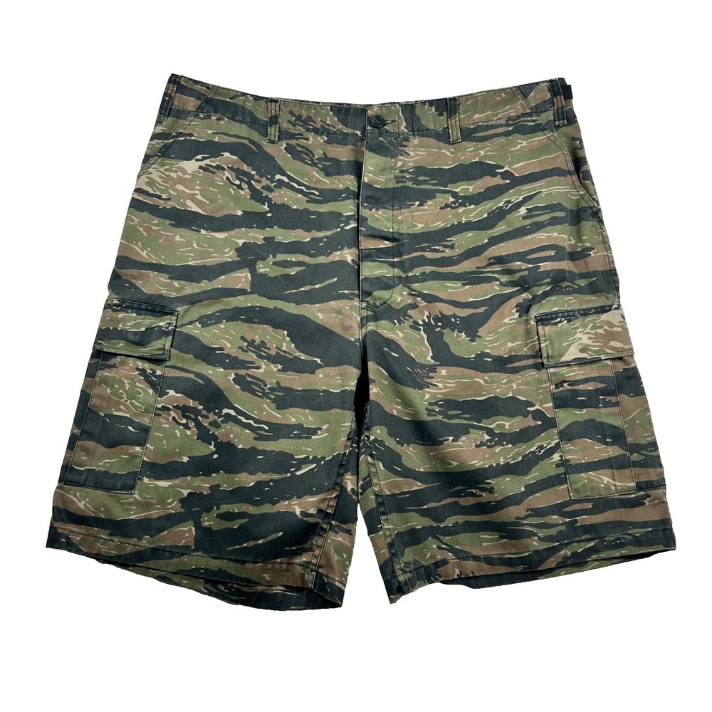 Rothco Shorts Mens 39 BDU Cargo Tiger Striped Camouflage Utility Military Canvas